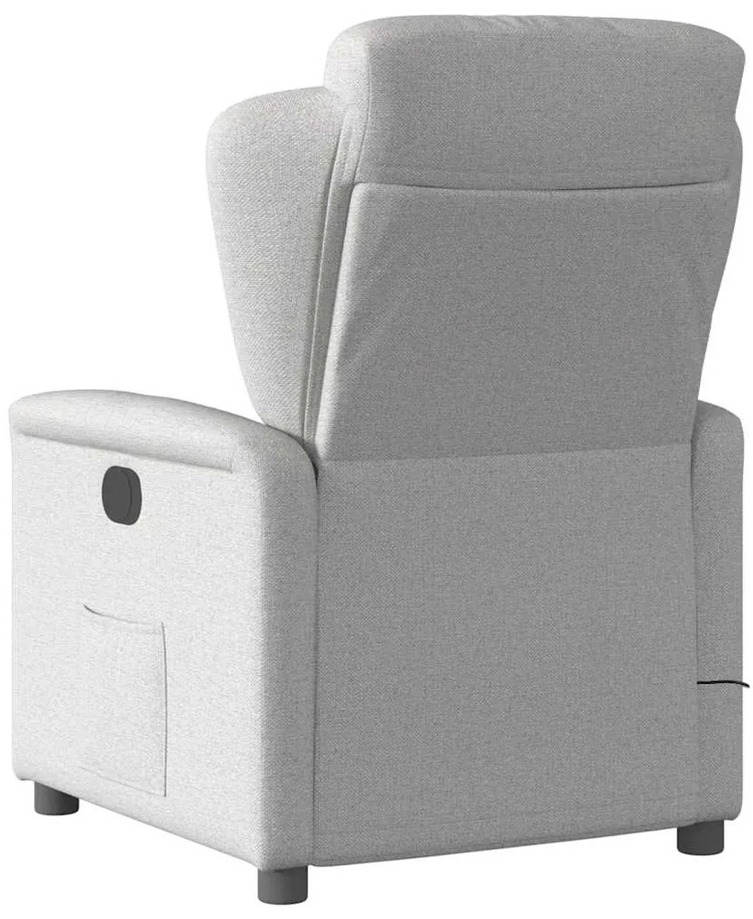 Poltrona massagens reclinável elétrica tecido cinzento-nublado