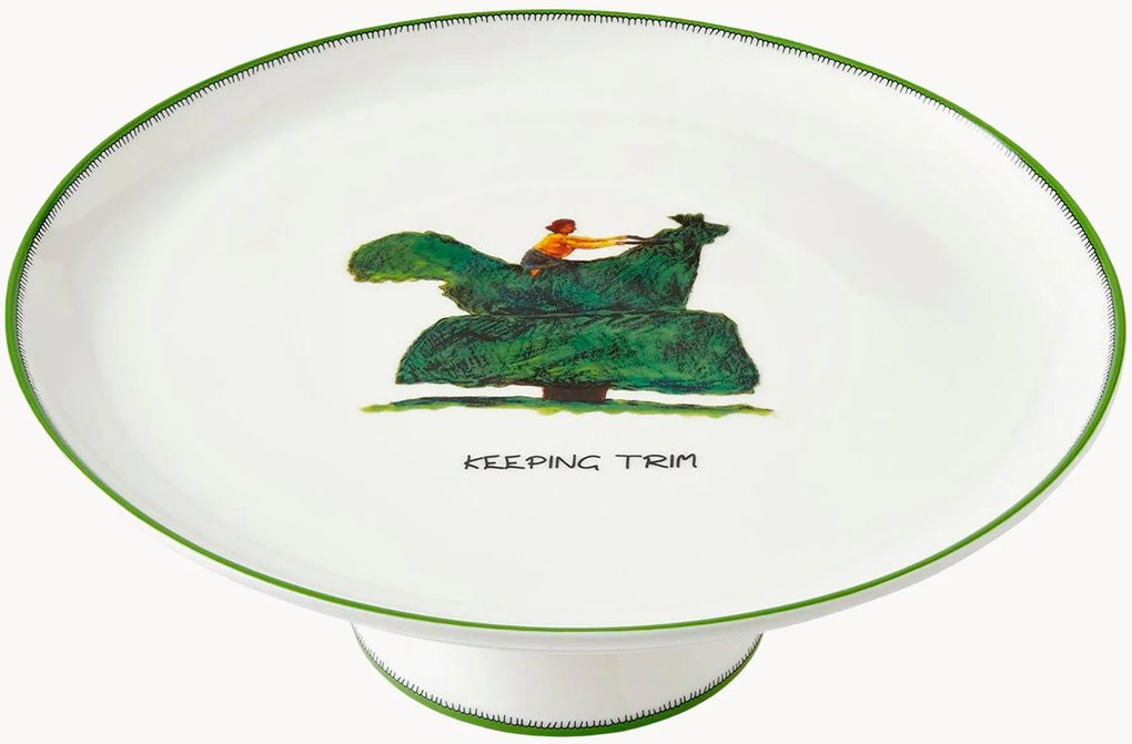 Prato para bolo em porcelana fine bone china Doodles