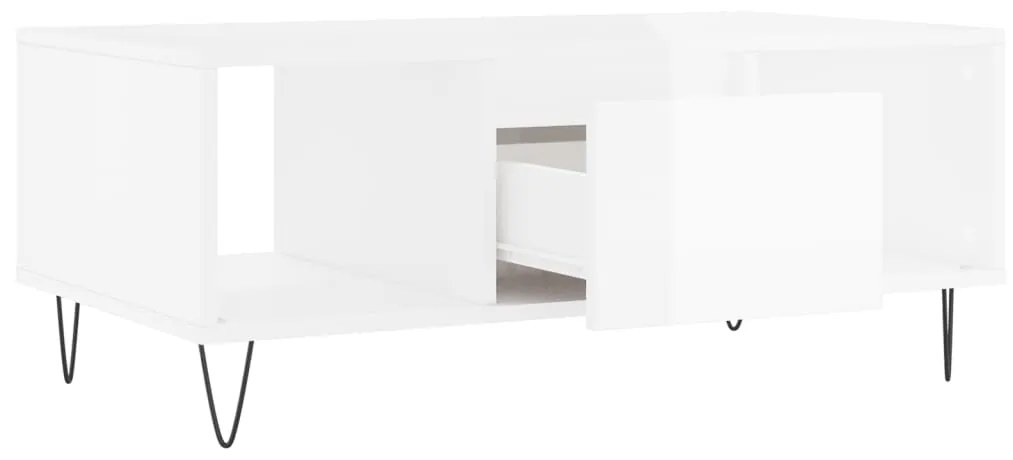 Mesa de centro 90x50x36,5 cm derivados madeira branco brilhante