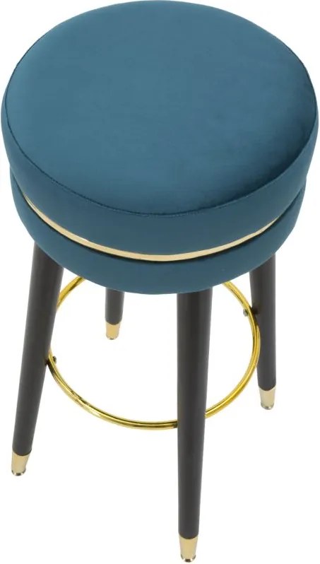 BANCO DE BAR PARIS Ø 35X74 CM AZUL-PETROL, DOURADO E PRETO