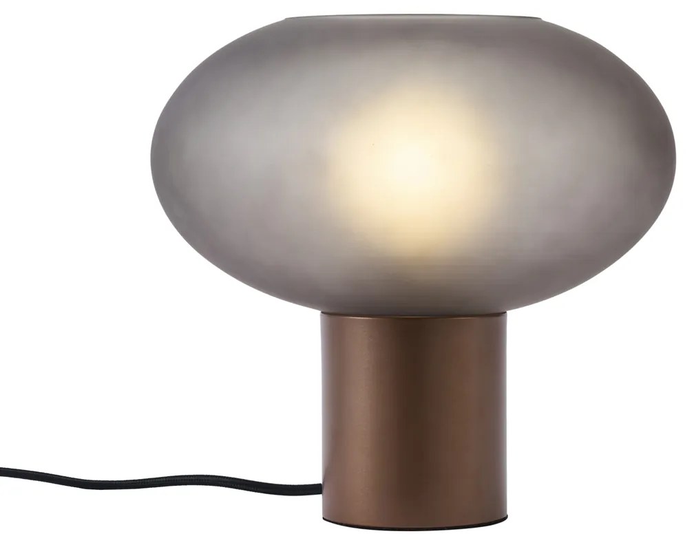 Candeeiro de Mesa Design Bronze com Vidro Cinzento Mate - Umbrella Design