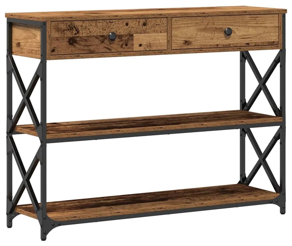 Mesa de Consola vidaXL Madeira Antiga 100x28x75 cm Madeira de Engenhar