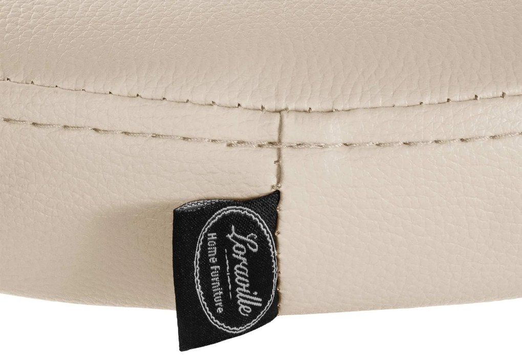 Banco de bar Ponte em couro sintético e com estrutura branca 38,5 x 60-81 x 38,5 cm Creme