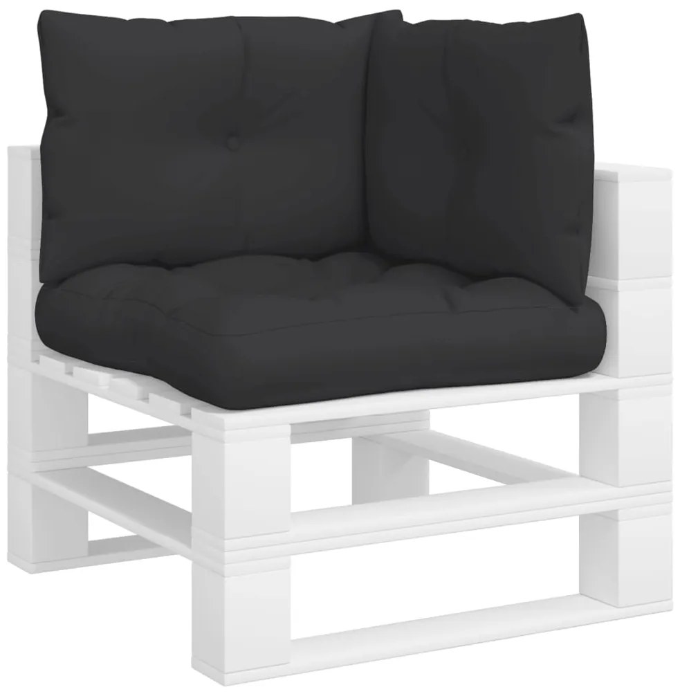 Almofadões para sofás de paletes 3 pcs tecido preto