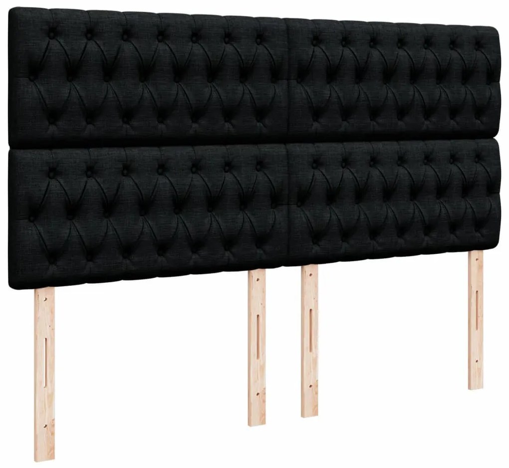 Cama com molas/colchão 200x200 cm tecido preto