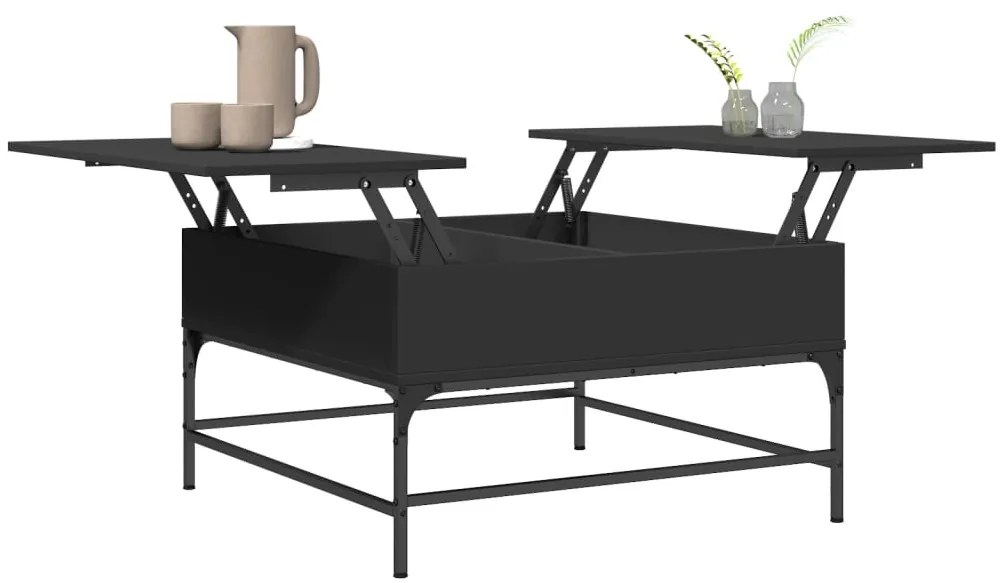 Mesa de centro 80x80x45 cm derivados de madeira/metal preto
