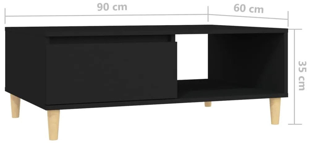 Mesa de centro 90x60x35 cm derivados de madeira preto