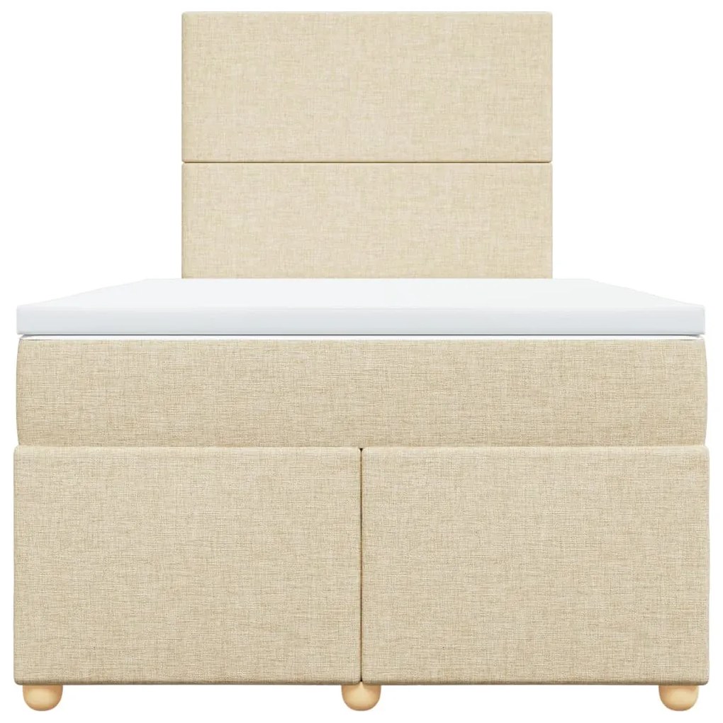 Cama boxspring com colchão 120x190 cm tecido cor creme