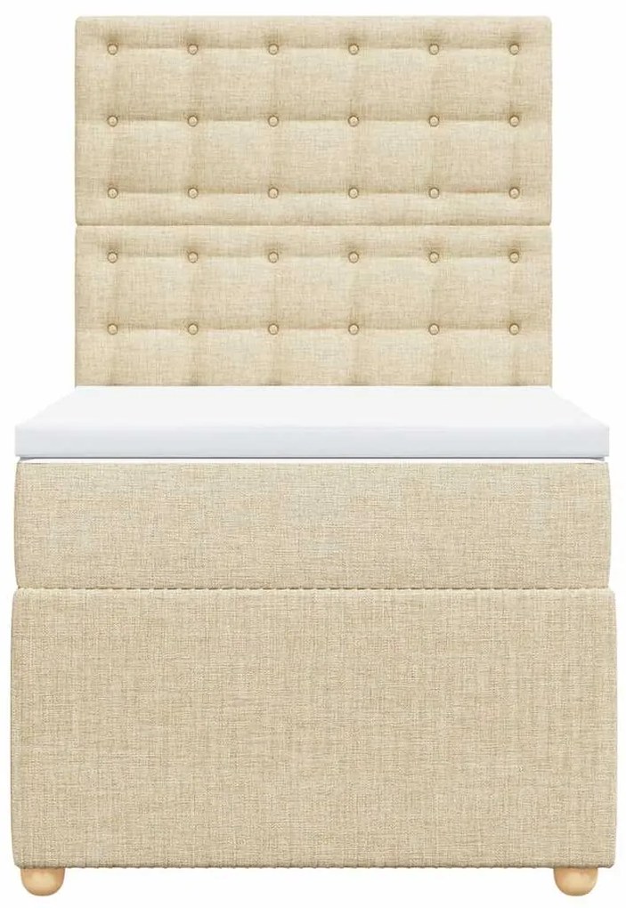 Cama com molas/colchão 90x200 cm tecido cor crème