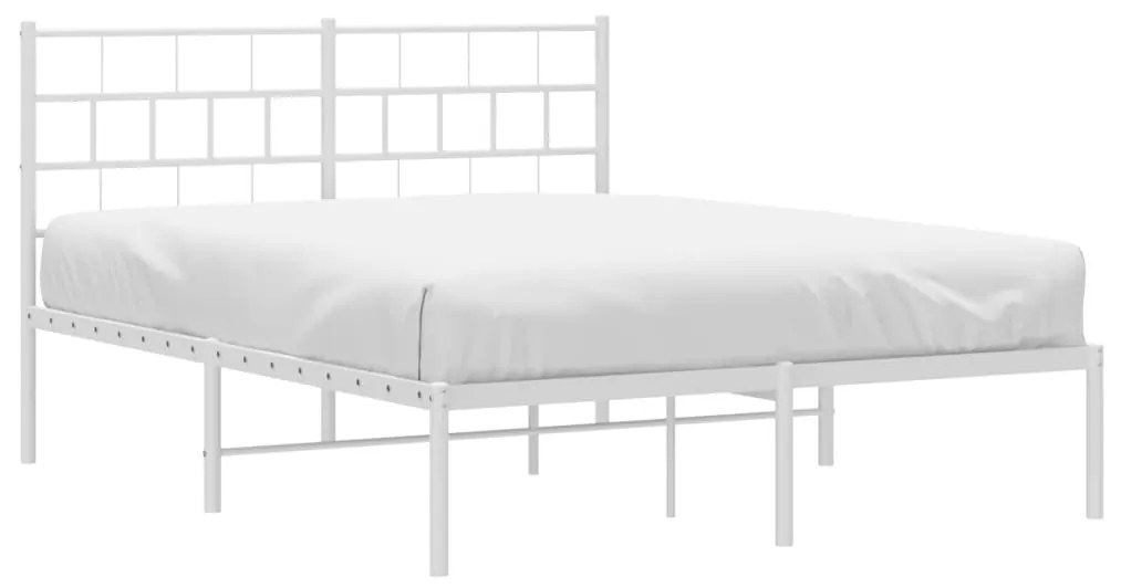 Estrutura de cama com cabeceira 140x200 cm metal branco