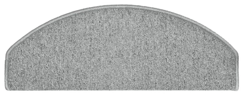 Tapete/carpete para degraus 15 pcs 65x24x4cm cinzento-claro
