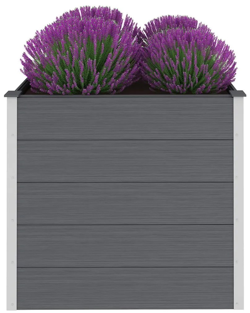 Canteiro elevado para jardim WPC 100x100x91 cm cinzento