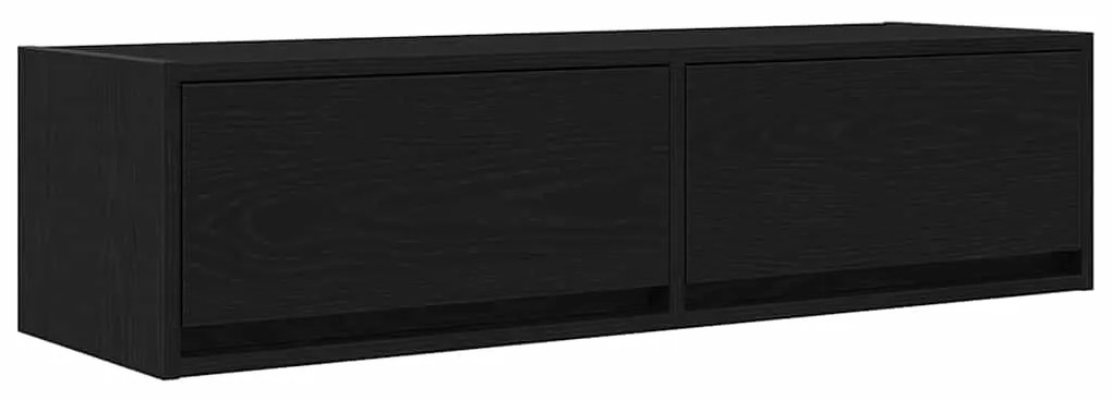 Armário de TV vidaXL Preto Carvalho 100x31x25,5 cm Madeira de engenhar
