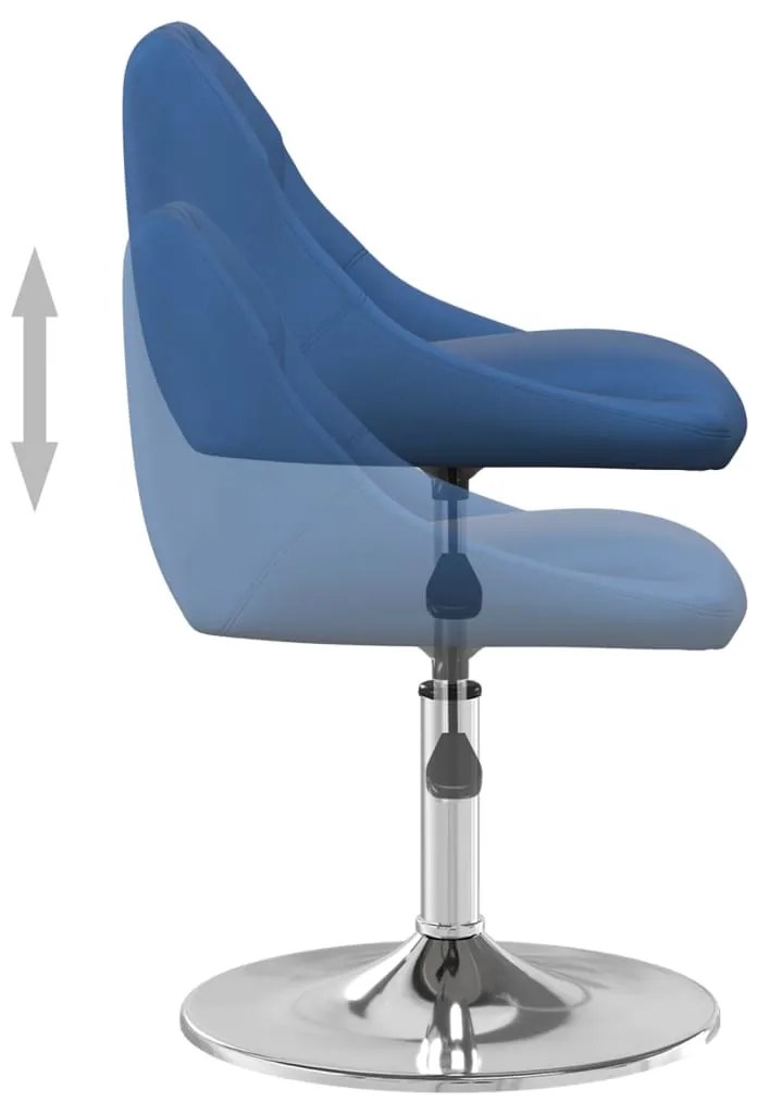 Cadeiras de jantar giratórias 6 pcs veludo azul