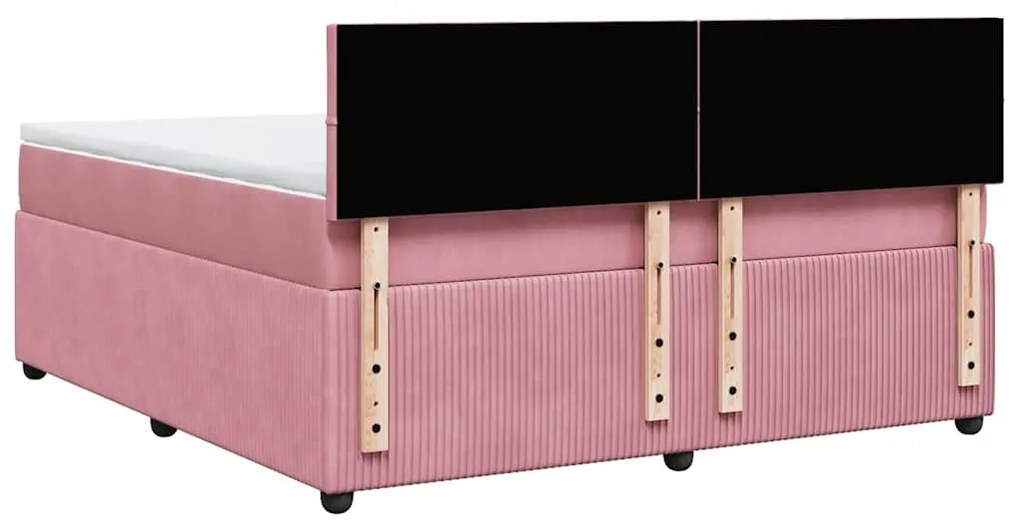 Cama com molas/colchão 180x200 cm veludo rosa