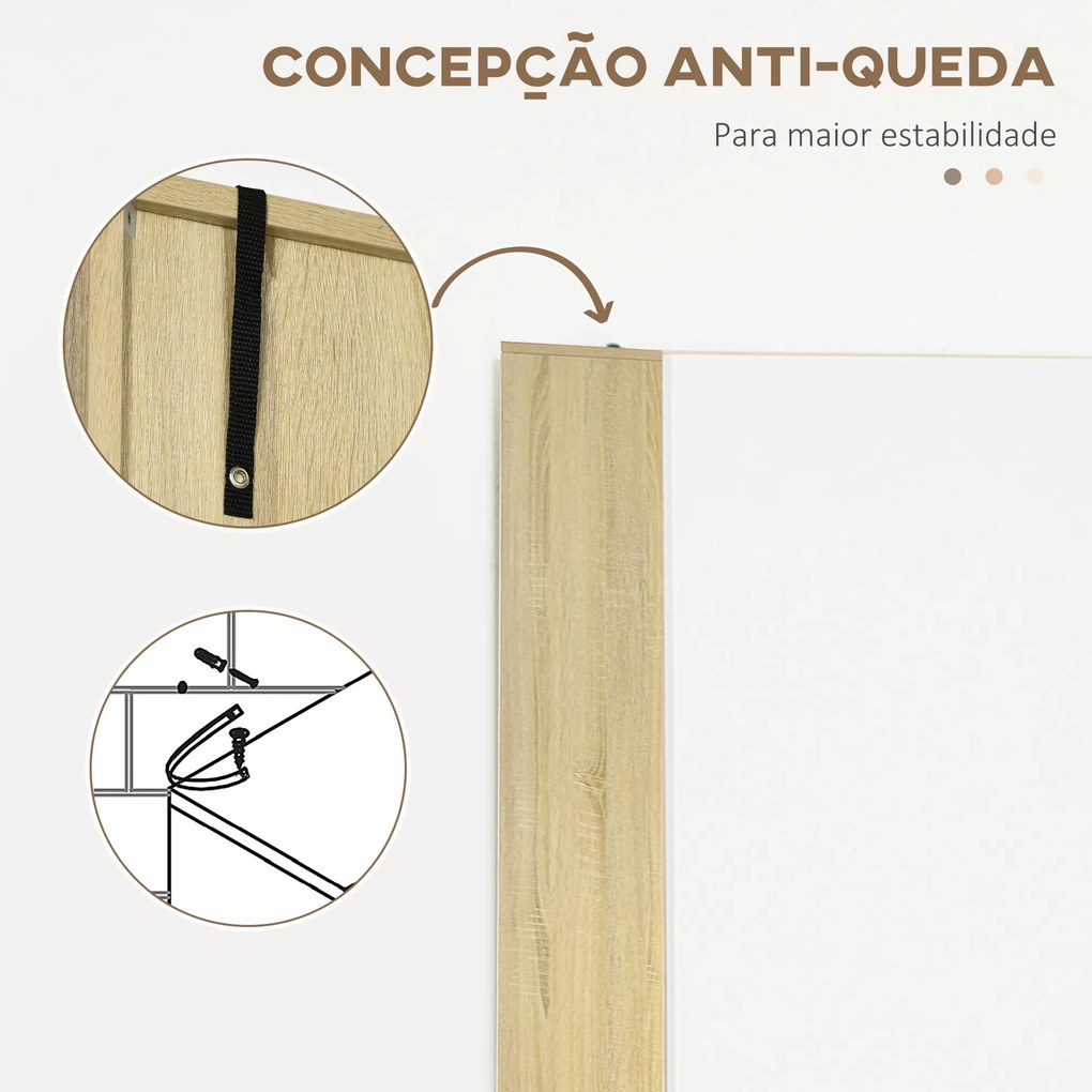 Coluna Casa de Banho Armário Alto Casa de Banho com 4 Portas 2 Prateleiras Abertas e Ajustáveis 53x34x196cm Branco e Madeira