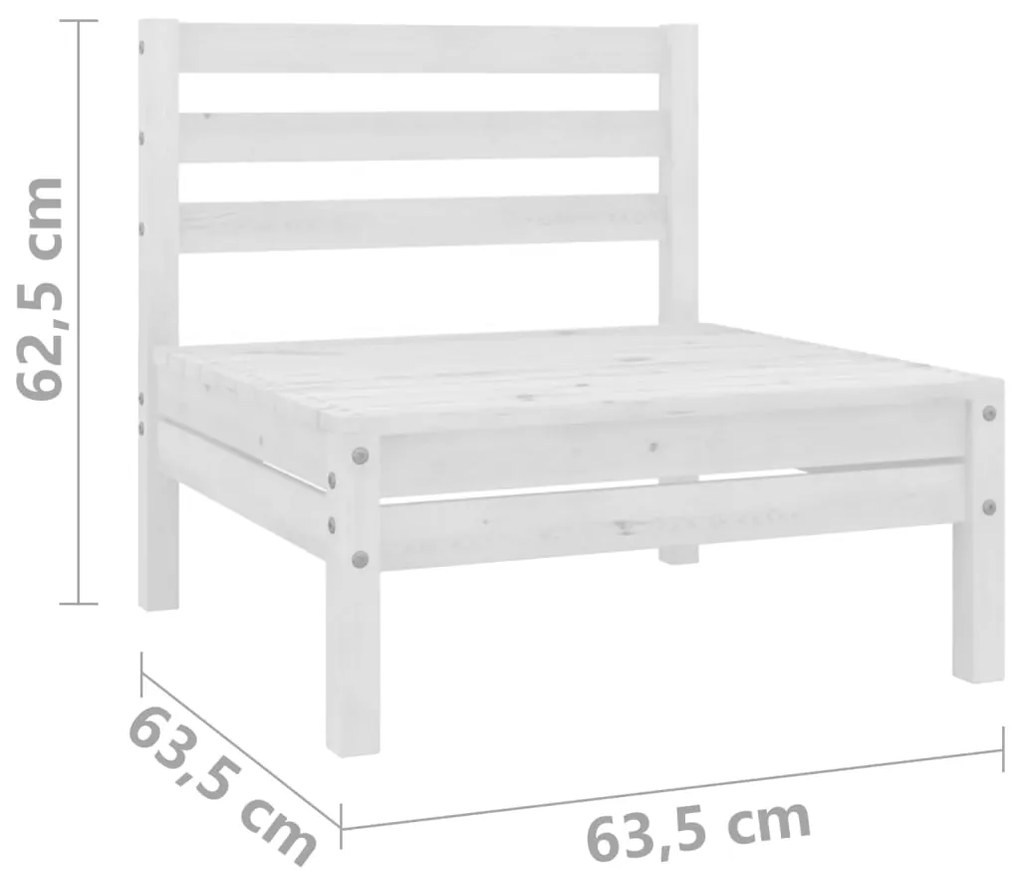 4 pcs conjunto lounge de jardim pinho maciço branco