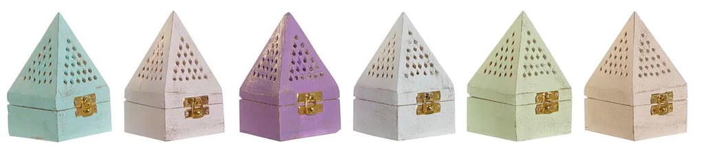 Suporte DKD Home Decor Incenso Madeira de mangueira Índio 7 x 7 x 13 cm (6 Unidades)