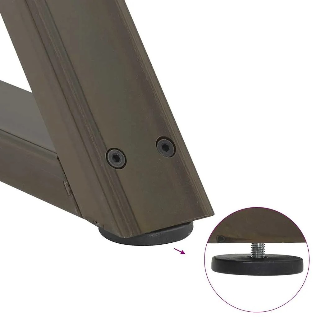 Pés para mesa de jantar 2 peças aço natural 90x(72-73,3) cm aço