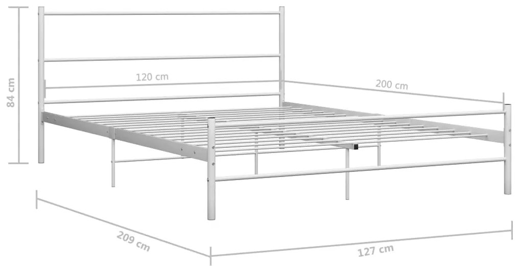 Estrutura de cama 120x200 cm metal branco