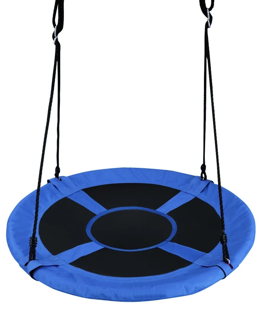 Baloiço Infantil redondo150kg Diâmetro 100cm Altura ajustável Baloiço de jardim exterior azul