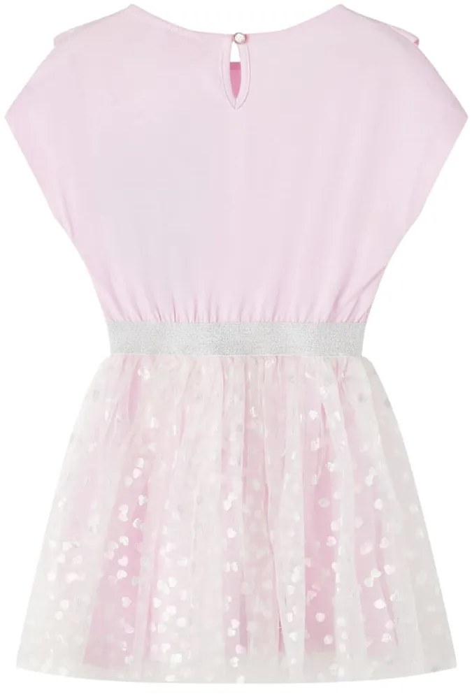 Vestido de criança com folhos rosa-claro 92