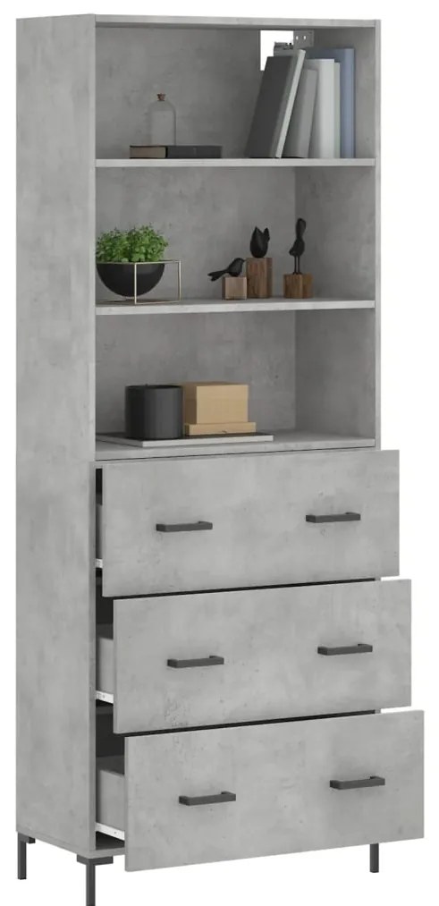 Armário alto 69,5x34x180 cm derivados de madeira cinza cimento