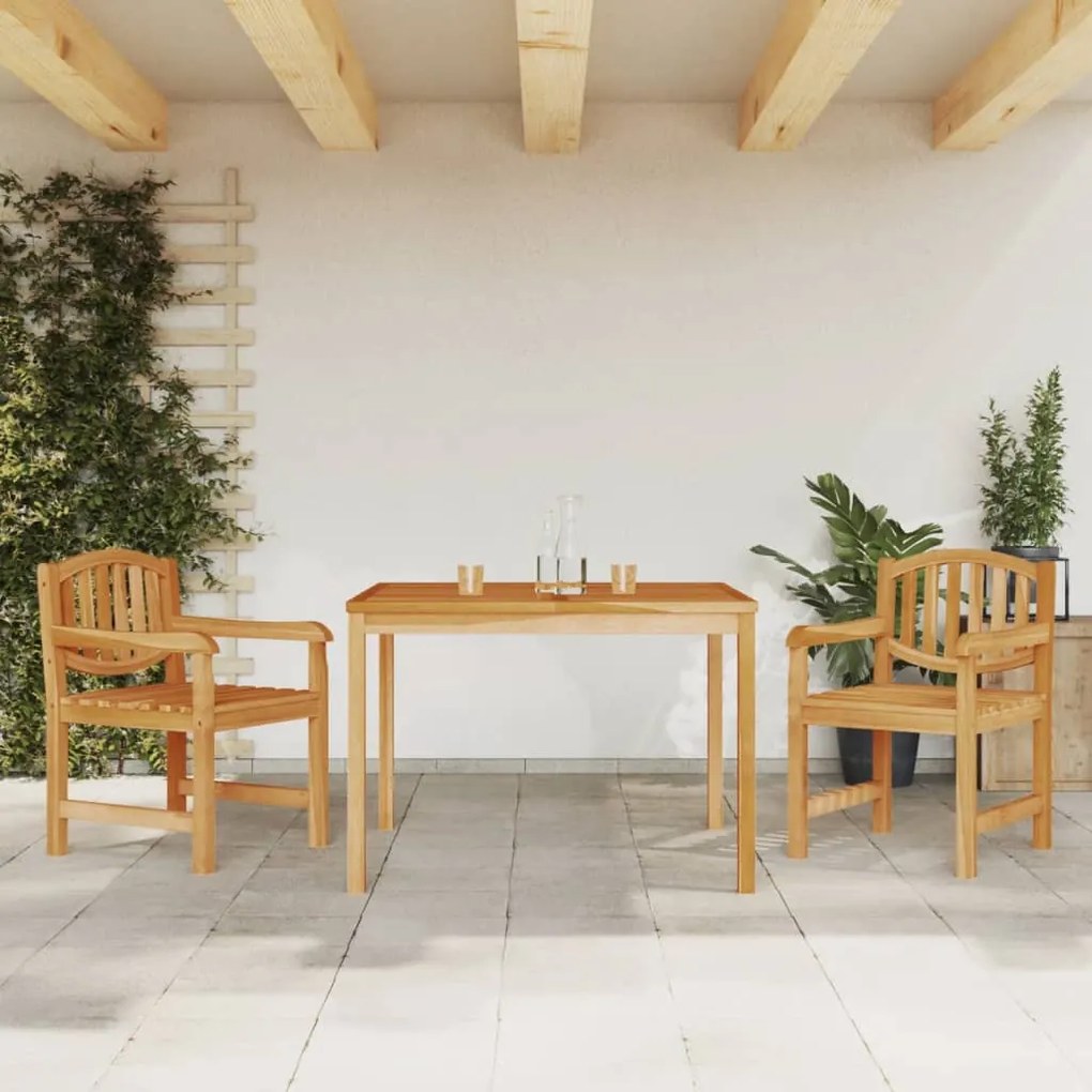 vidaXL 3 pcs conjunto de jantar para jardim madeira de teca maciça