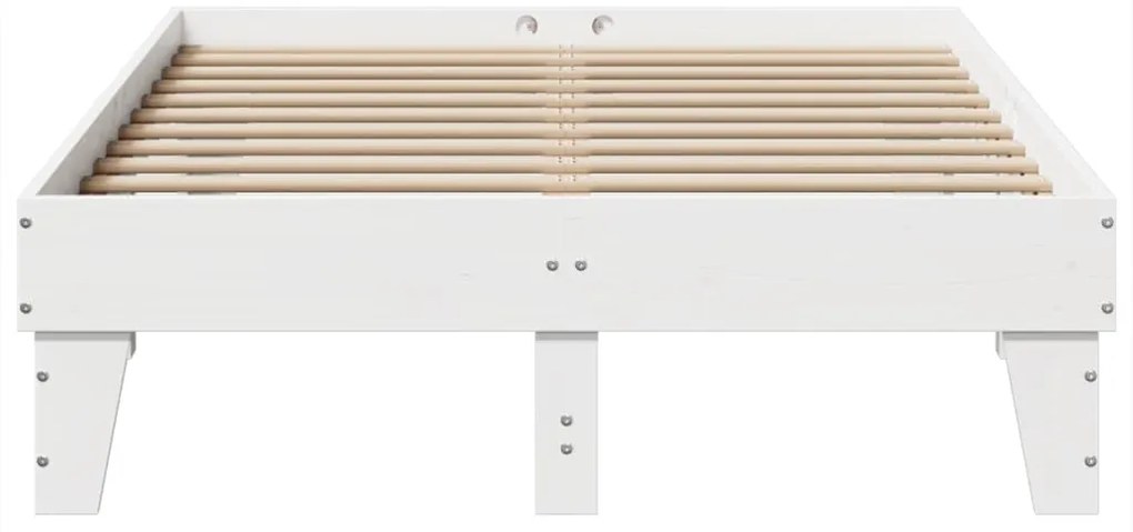 Cama sem colchão 135x190 cm madeira de pinho maciça branco