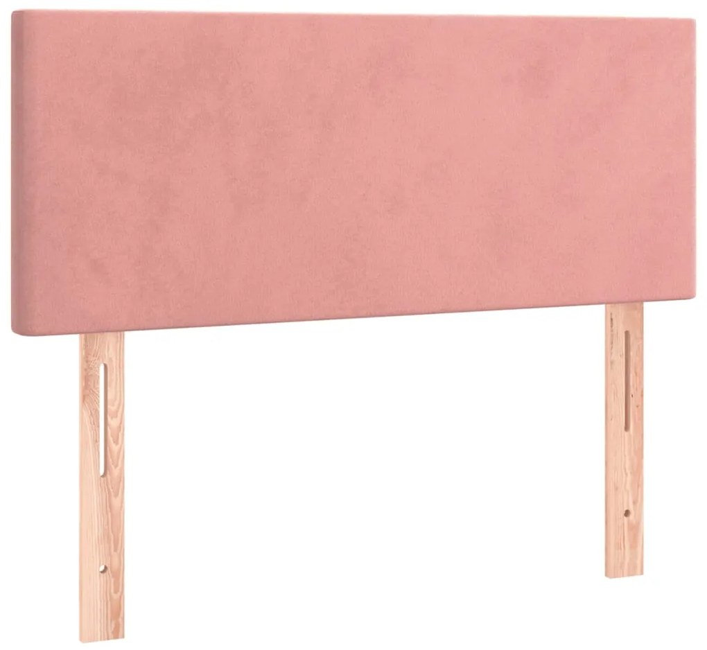 Cama boxspring com colchão 120x200 cm veludo rosa