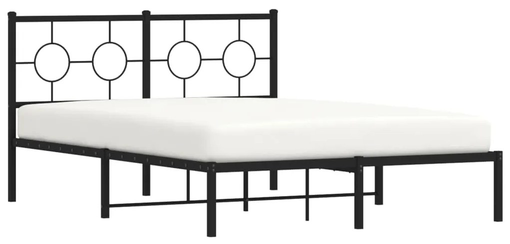 Estrutura de cama com cabeceira 140x190 cm metal preto