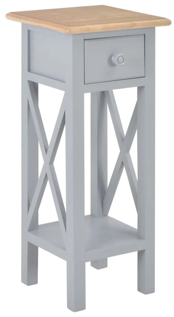 vidaXL Mesa lateral 27x27x65,5 cm madeira cinzento