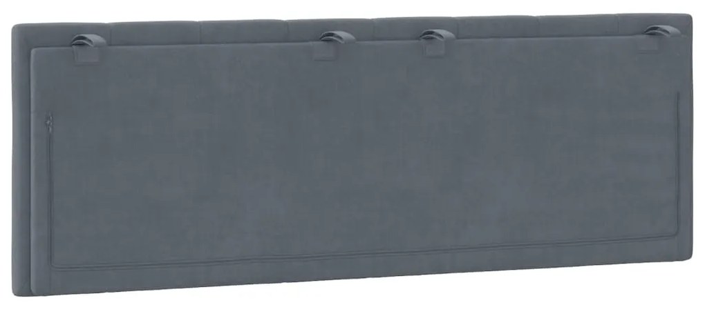 Almofadão de cabeceira 120 cm veludo cinzento-escuro