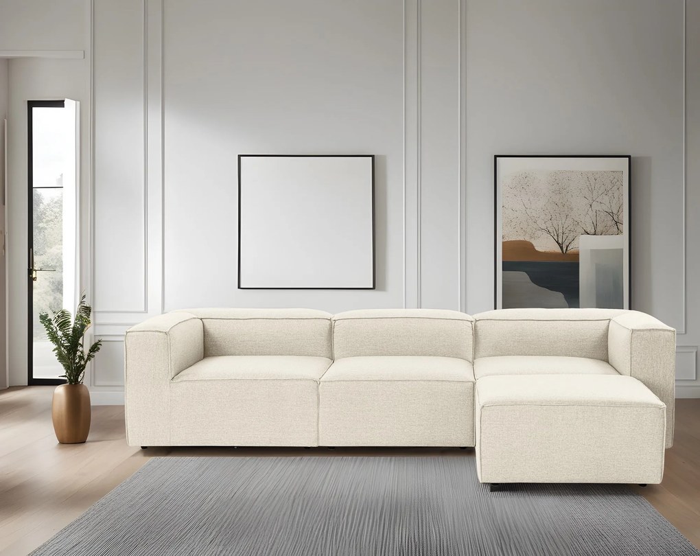 Sofá de Canto Fora – Ecru – 297x66x190 cm