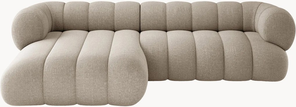 Sofá de canto em chenille Koge (5 lugares)