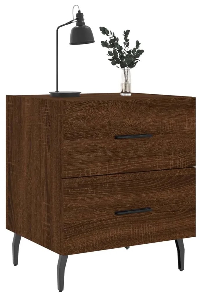 Mesa de cabeceira 2 pcs derivados de madeira carvalho castanho