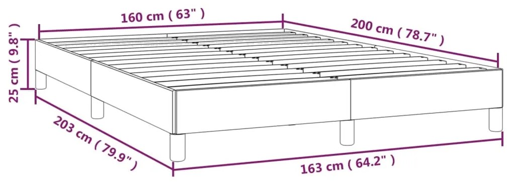 Estrutura de cama 160x200 cm veludo cinzento-escuro