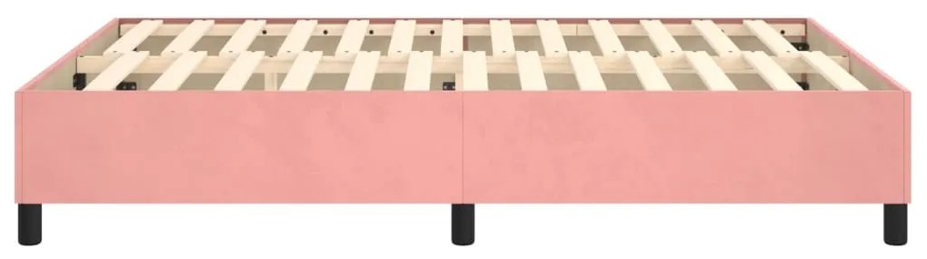 Estrutura de cama 140x200 cm veludo rosa
