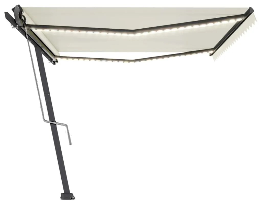 Toldo automático com LED e sensor de vento 500x300 cm cor creme