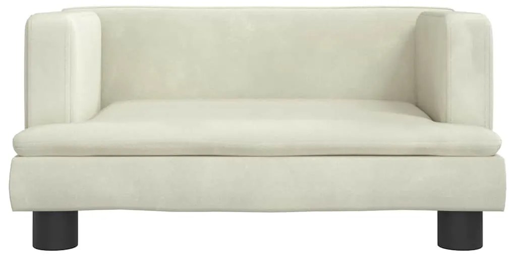Cama para cães 60x40x30 cm veludo cor creme