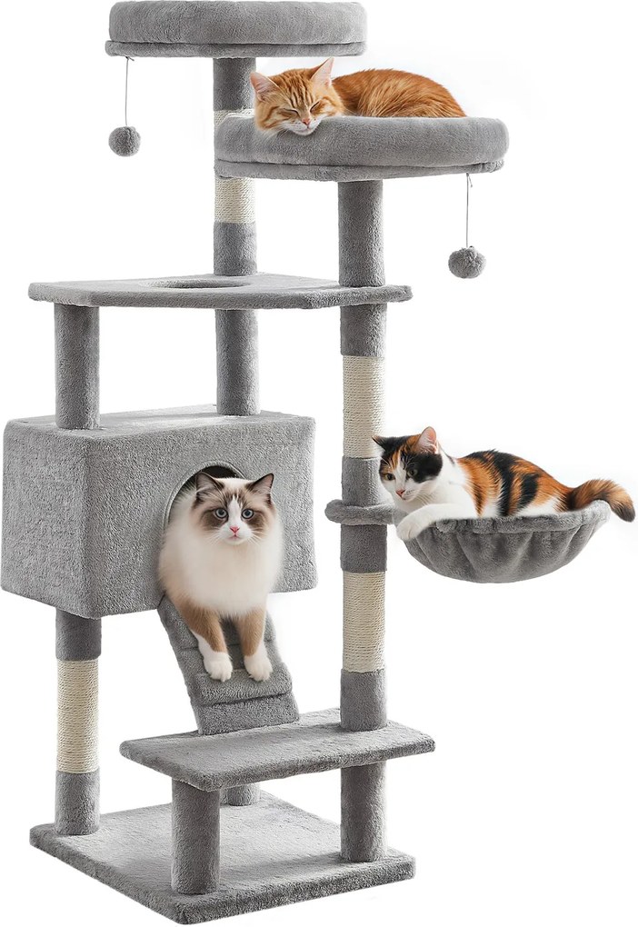 Arranhador para gatos 50 x 45 x 142 cm cinza claro