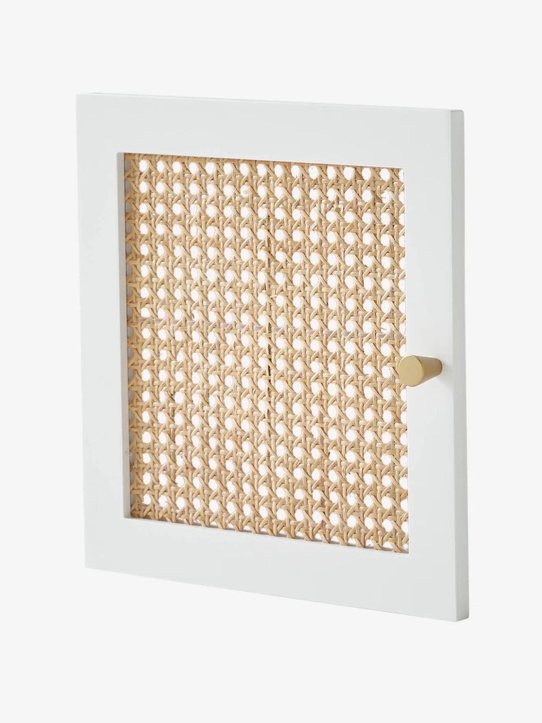 Porta para móvel de compartimentos, em palhinha branco claro liso