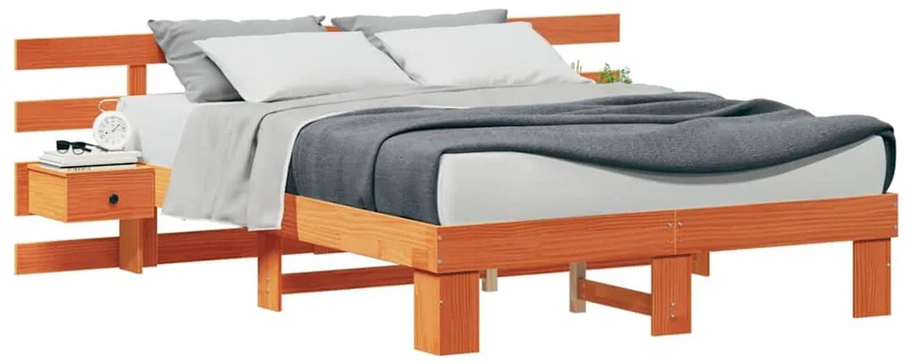 Estrutura da Cama com gaveta Castanho 140 x 200 cm