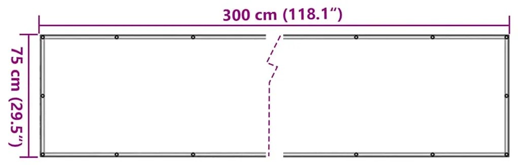 Tela privacidade p/ varanda aspeto plantas 300x75 cm PVC verde