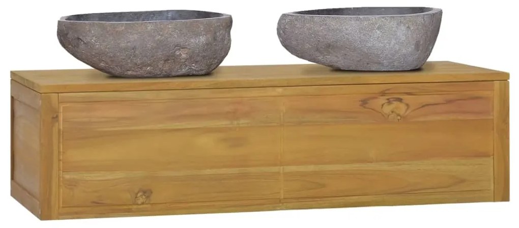Armário de parede p/ casa de banho 110x45x30 cm teca maciça