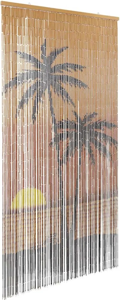 vidaXL Cortina de Porta contra Insetos Estampa de Palmeira 100x220 cm
