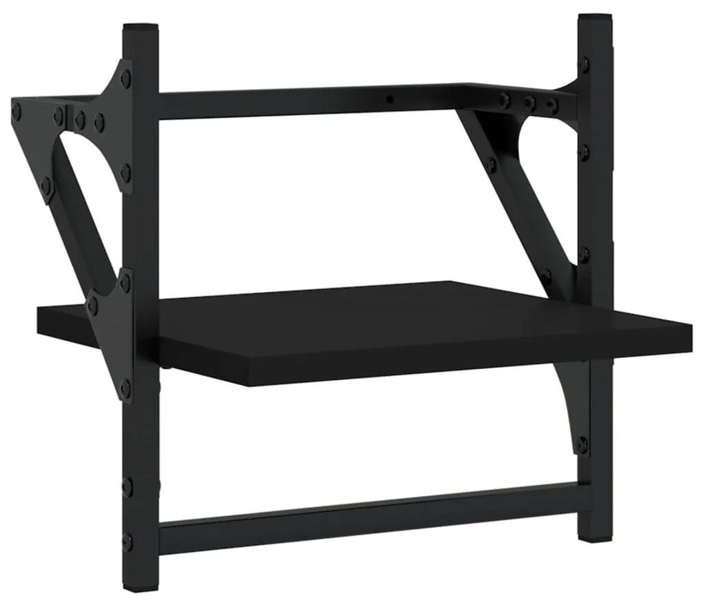 4 pcs prateleiras de parede derivados de madeira preto