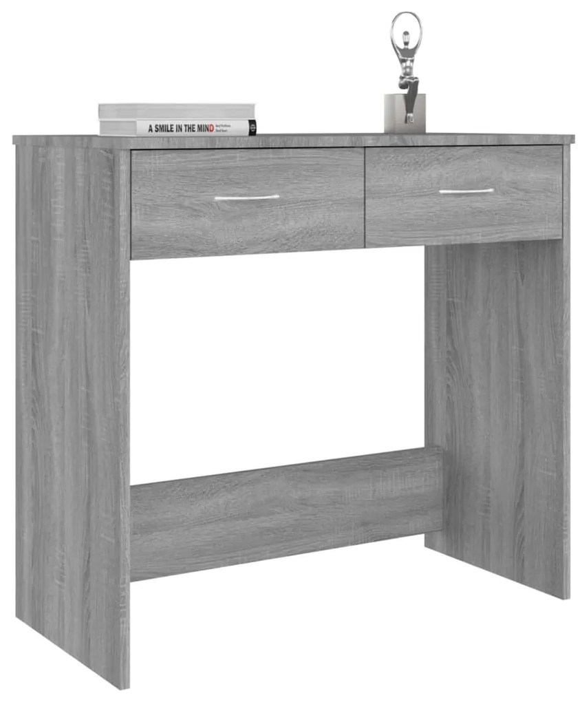 Secretária 80x40x75 cm derivados de madeira cor cinzento sonoma