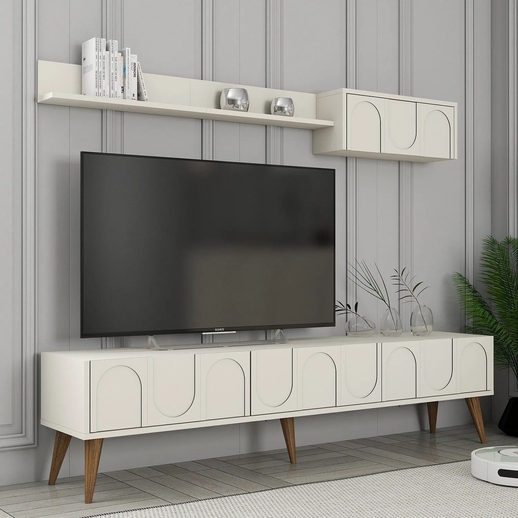 Unidade TV Lyon – Creme e Nogueira – 180x44x35 cm