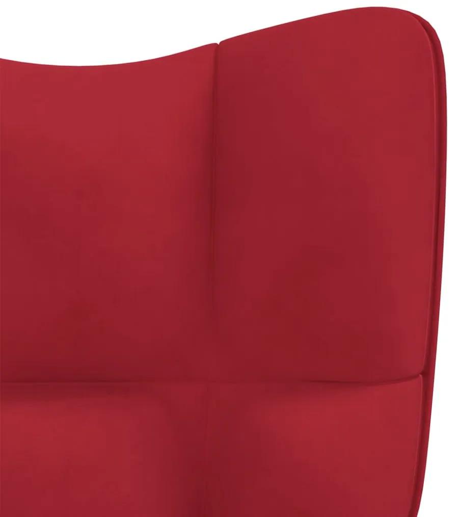 Cadeira de baloiço com banco veludo vermelho tinto